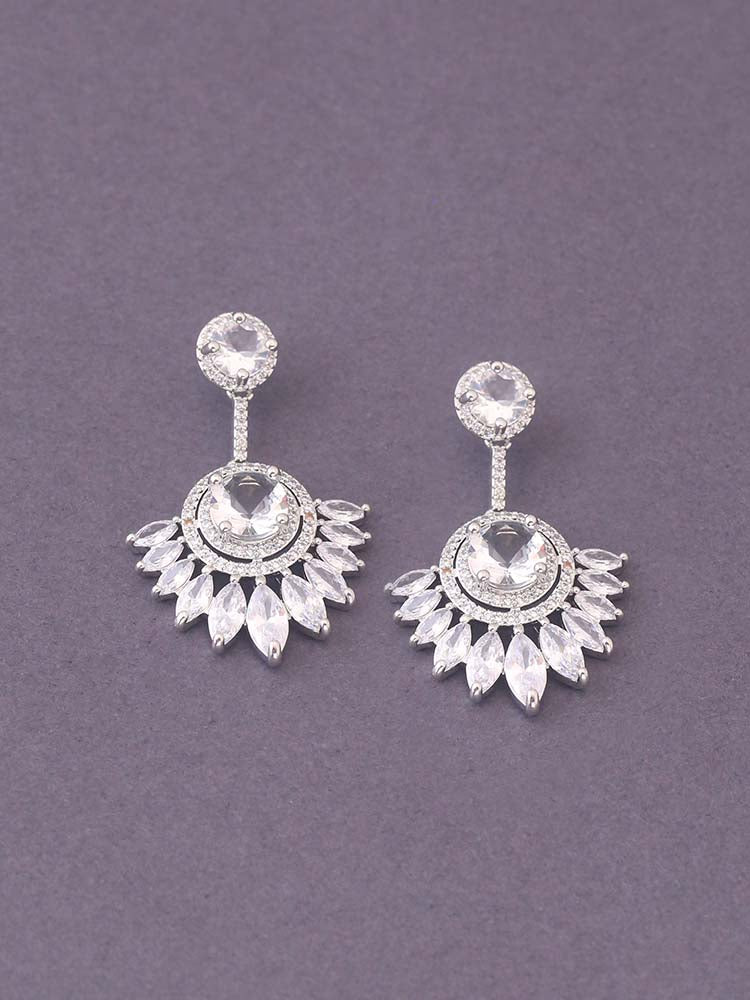 Silver Torhild Zirconia Danglers