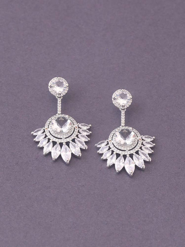 Silver Torhild Zirconia Danglers