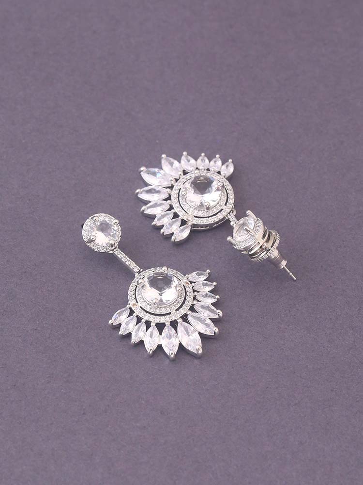 Silver Torhild Zirconia Danglers