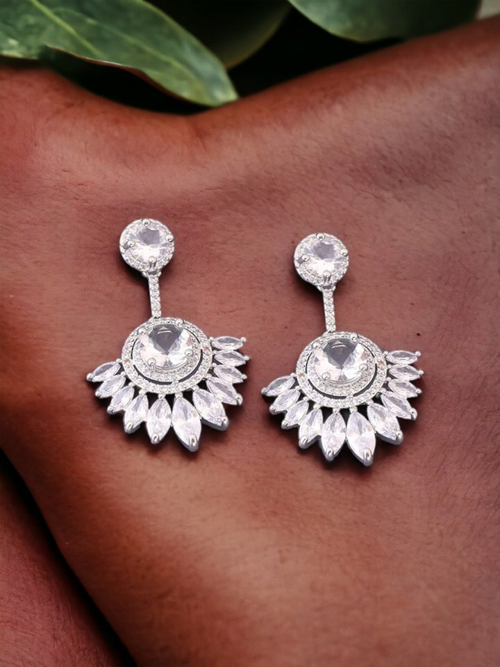 Silver Torhild Zirconia Danglers