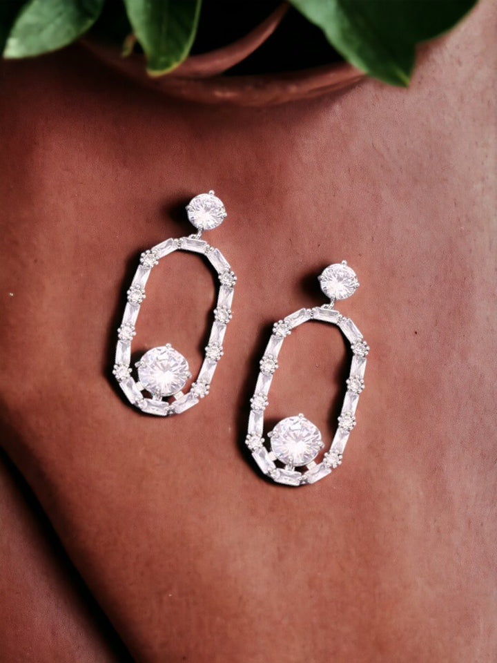 Silver Toril Zirconia Danglers