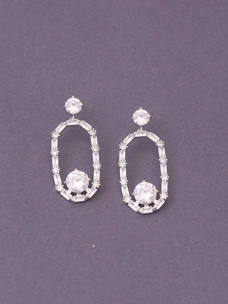 Silver Toril Zirconia Danglers