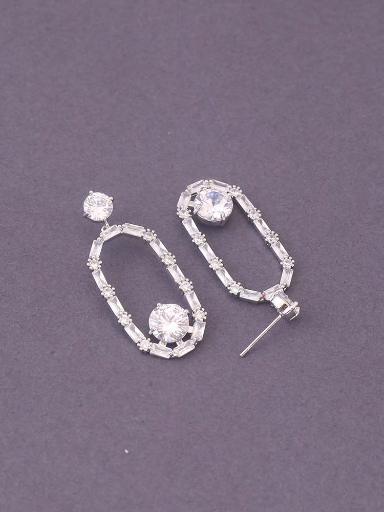 Silver Toril Zirconia Danglers