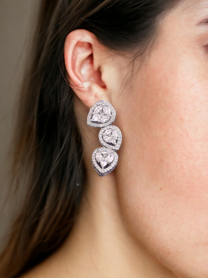 Silver Torill Zirconia Danglers