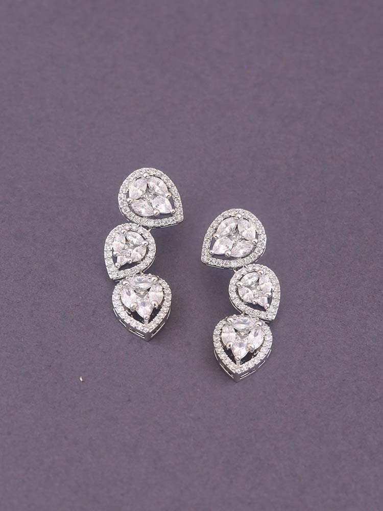 Silver Torill Zirconia Danglers