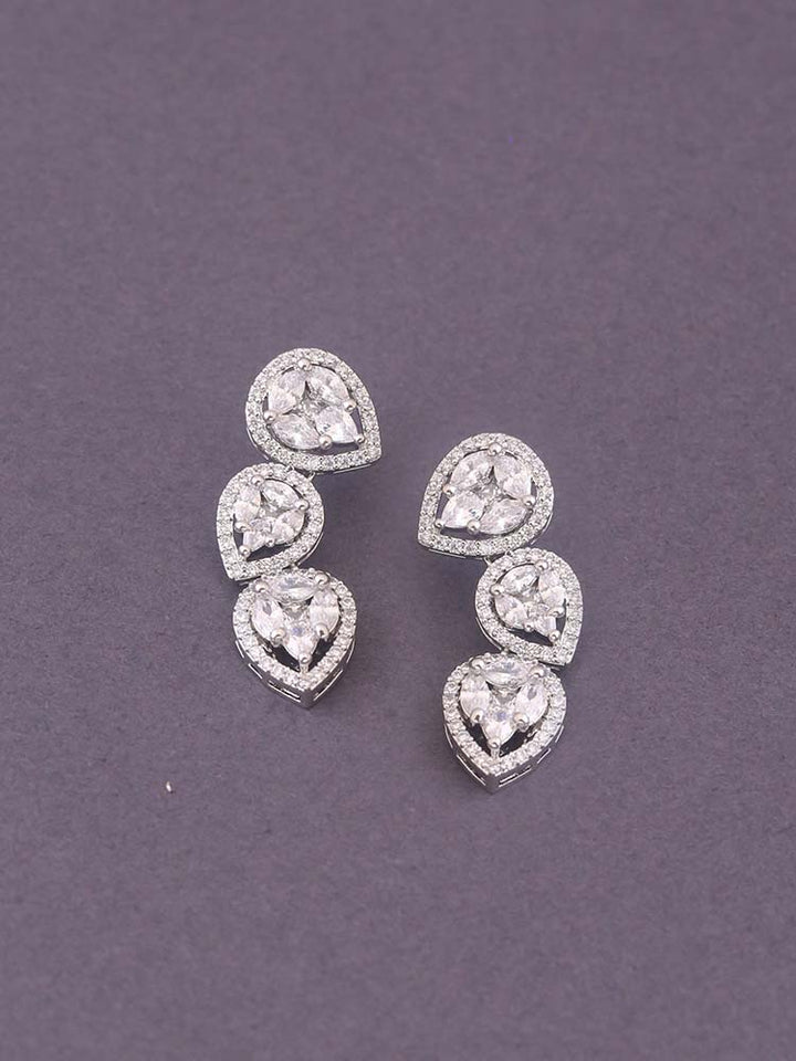 Silver Torill Zirconia Danglers