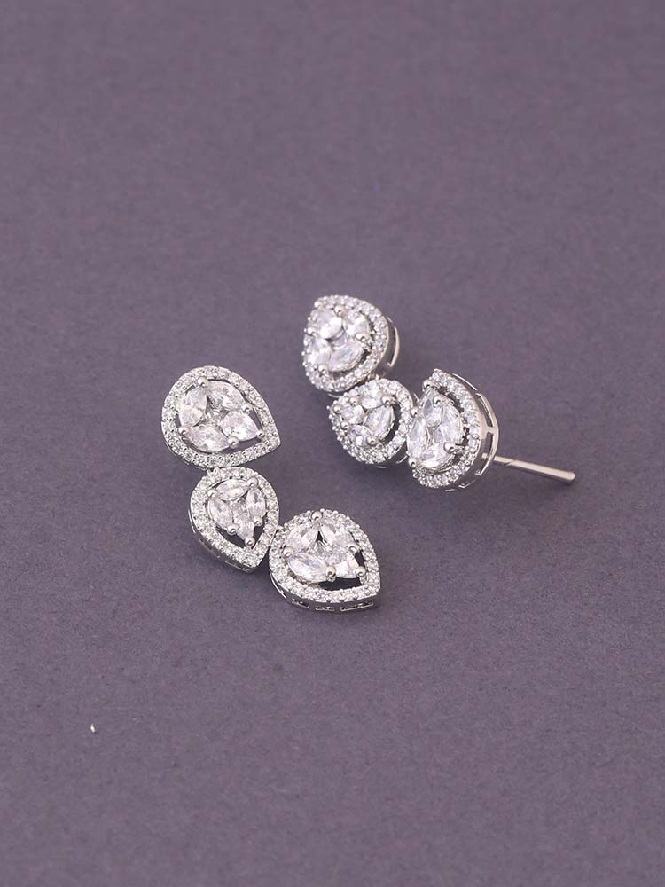 Silver Torill Zirconia Danglers