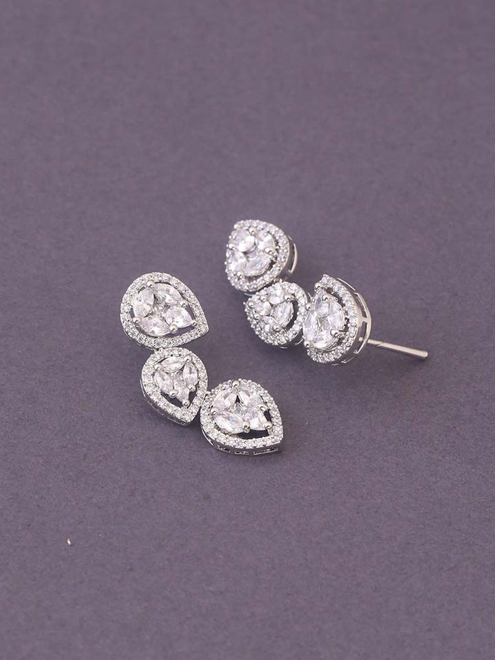 Silver Torill Zirconia Danglers