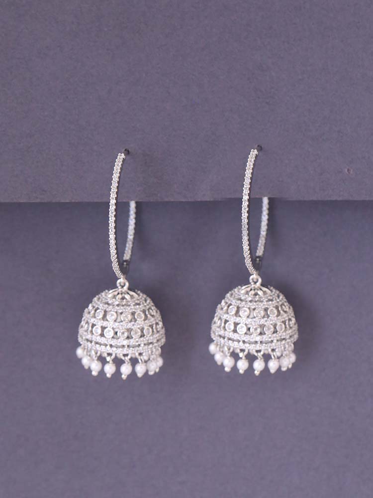 Silver Turid Jhumkis
