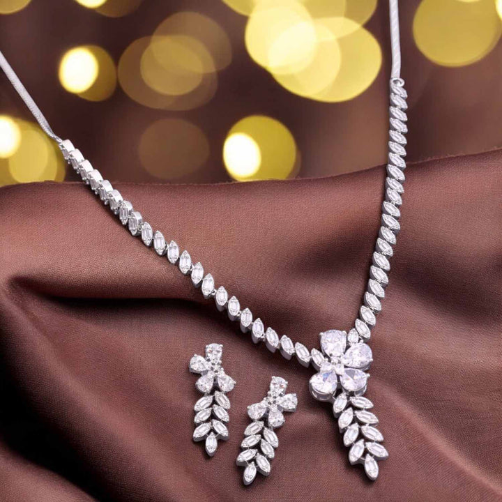 Silver Ulziya Zirconia Jewellery Set