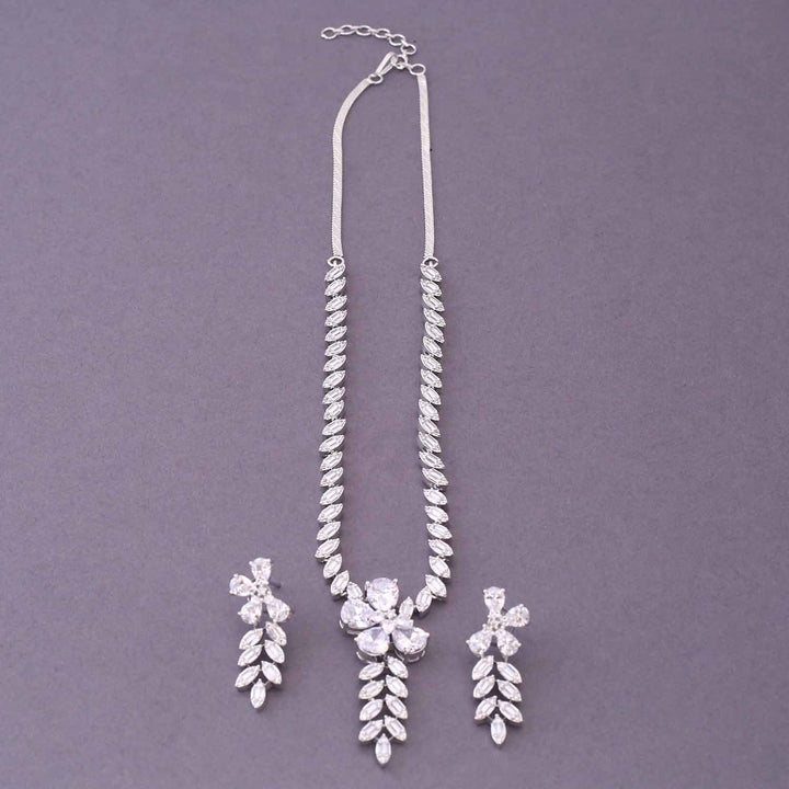 Silver Ulziya Zirconia Jewellery Set