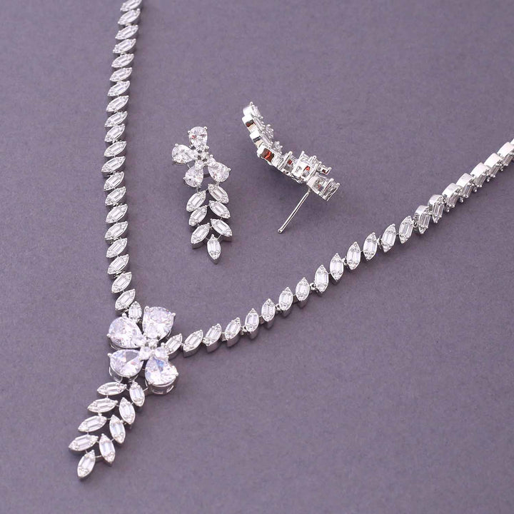 Silver Ulziya Zirconia Jewellery Set