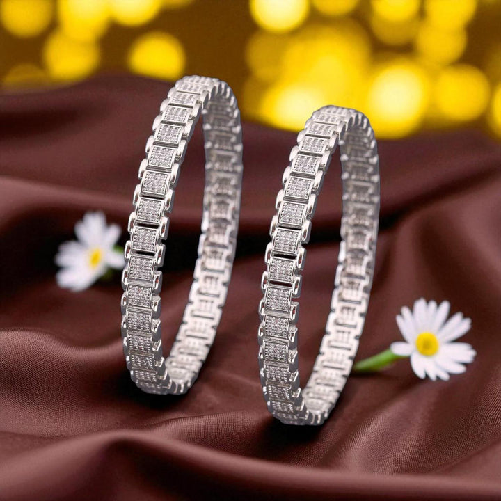 Silver Urita Zirconia Bangles