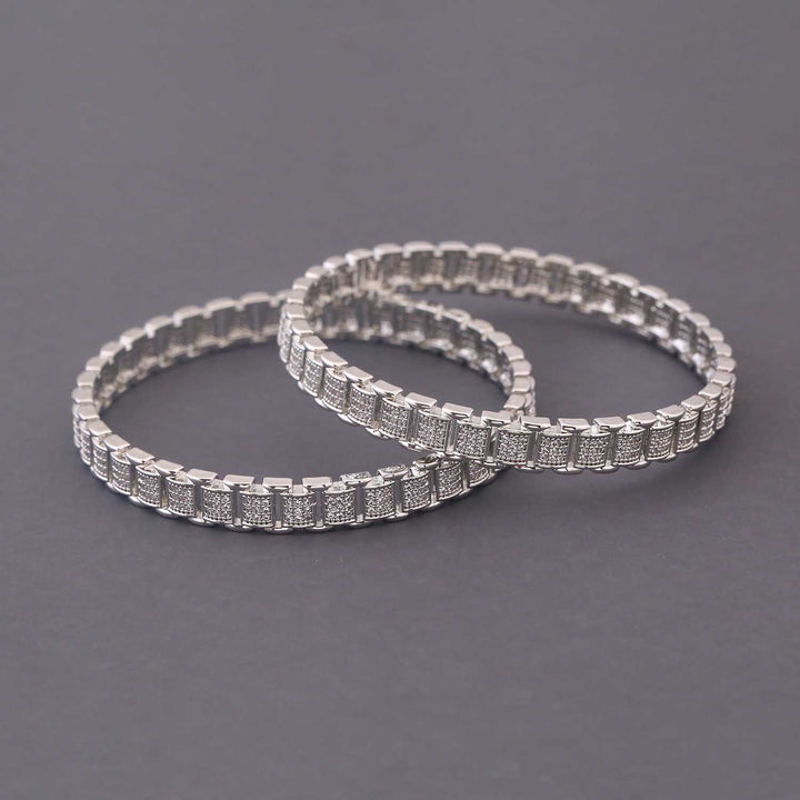 Silver Urita Zirconia Bangles