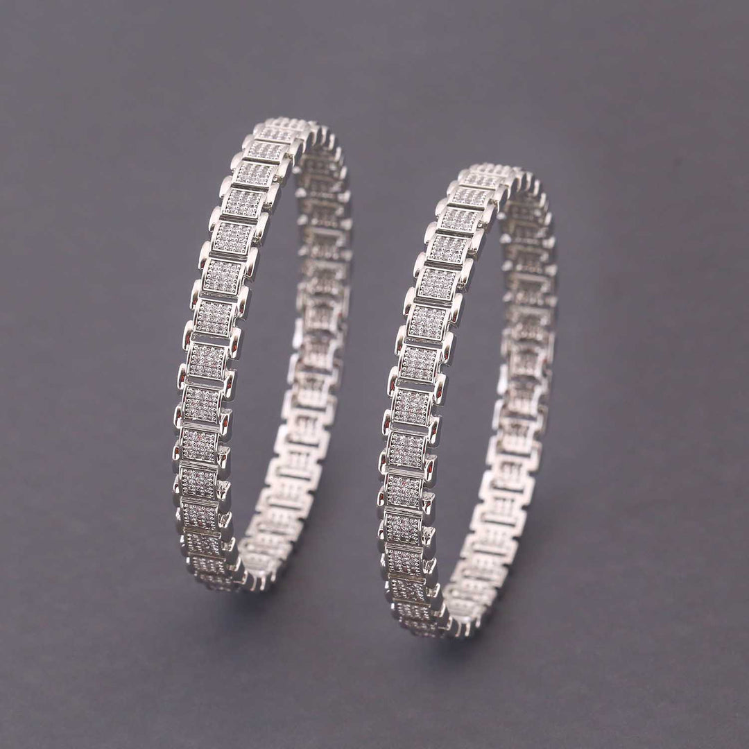 Silver Urita Zirconia Bangles