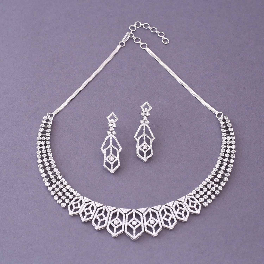 Silver Viena Zirconia Jewellery Set