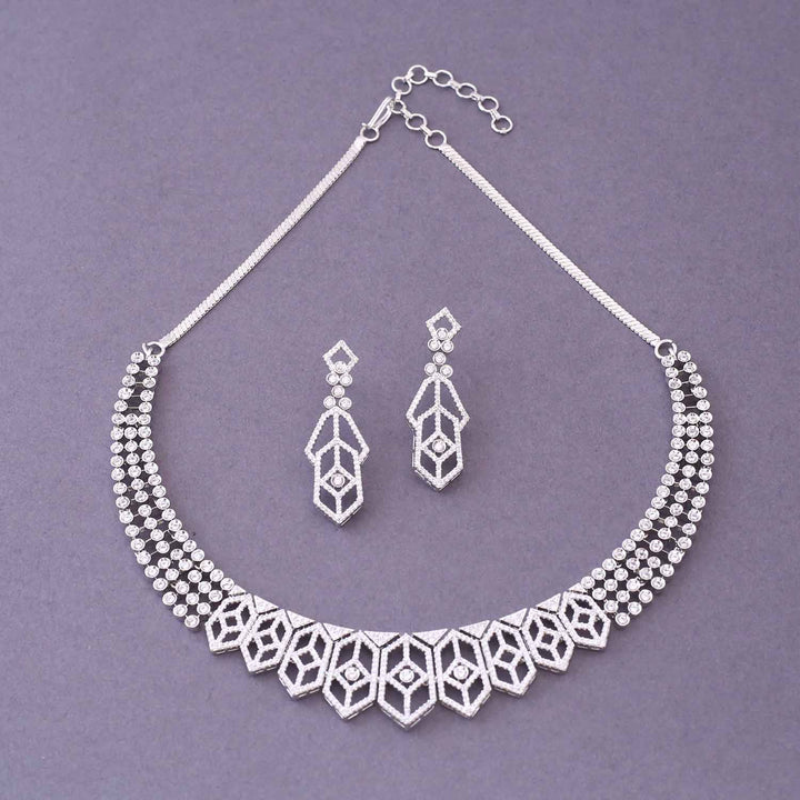 Silver Viena Zirconia Jewellery Set