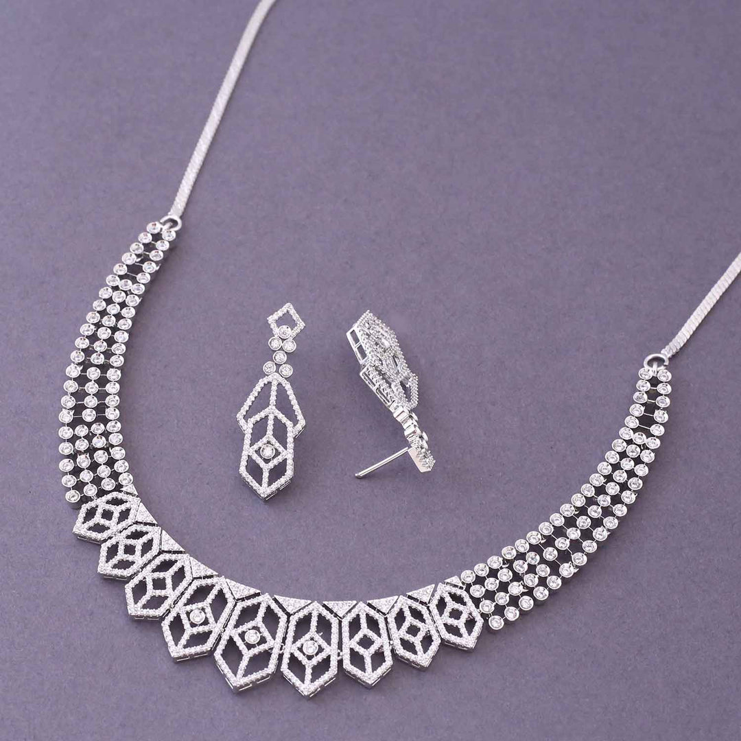Silver Viena Zirconia Jewellery Set