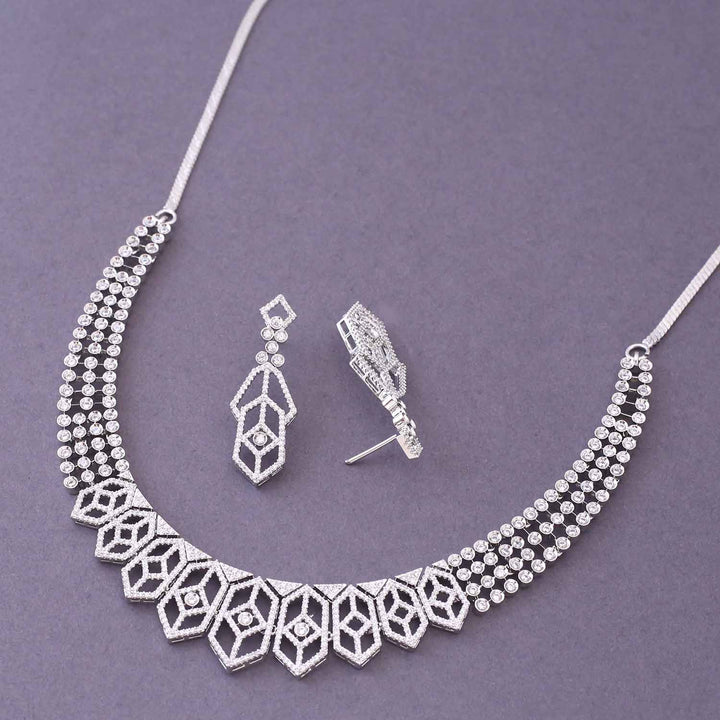 Silver Viena Zirconia Jewellery Set