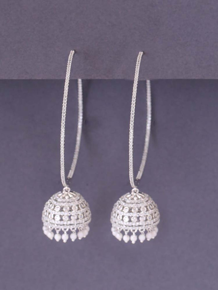 Silver Vincenza Zirconia Jhumkis