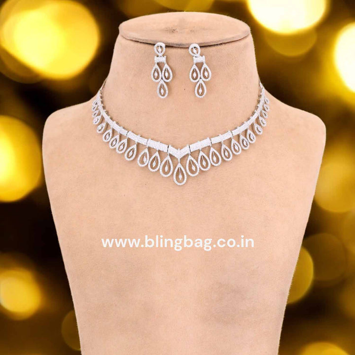 Silver Yanie Zirconia Jewellery Set