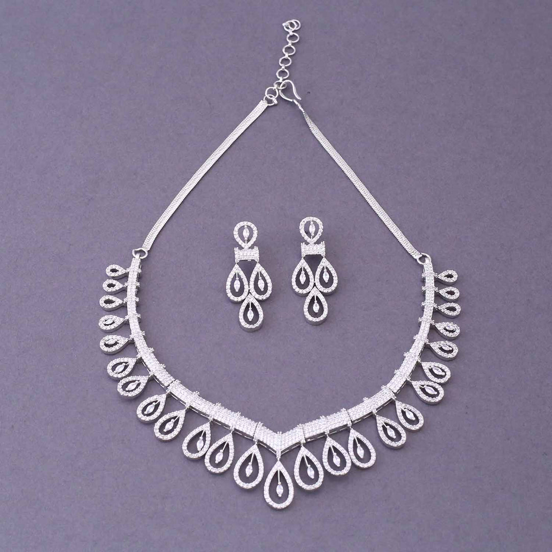 Silver Yanie Zirconia Jewellery Set