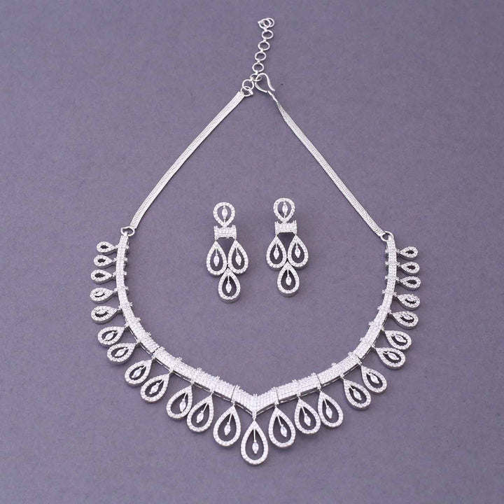 Silver Yanie Zirconia Jewellery Set