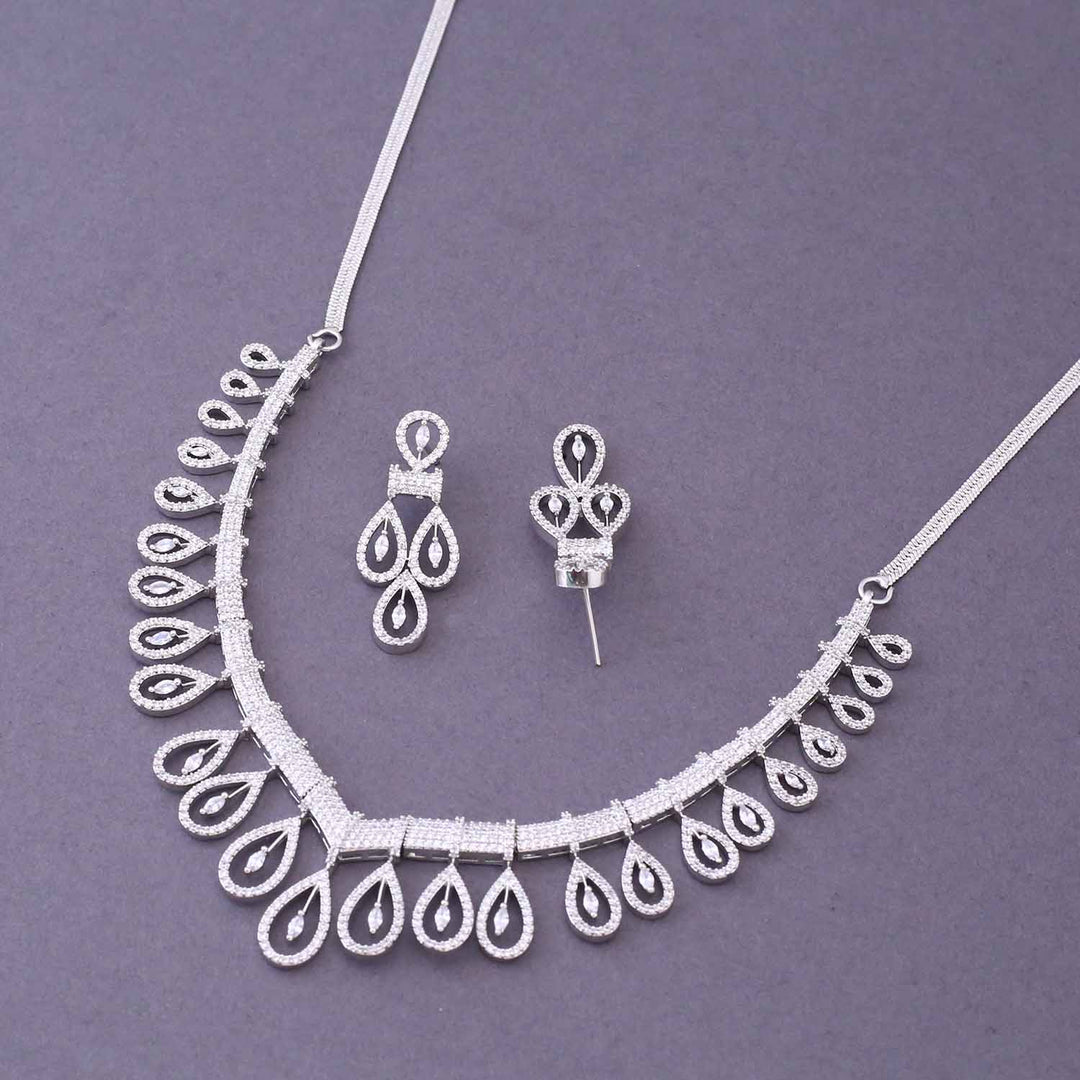 Silver Yanie Zirconia Jewellery Set