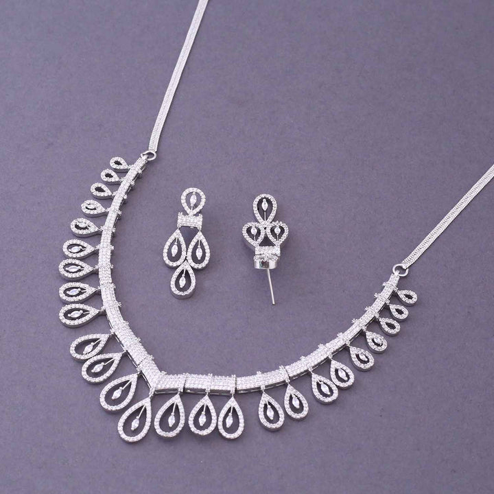 Silver Yanie Zirconia Jewellery Set
