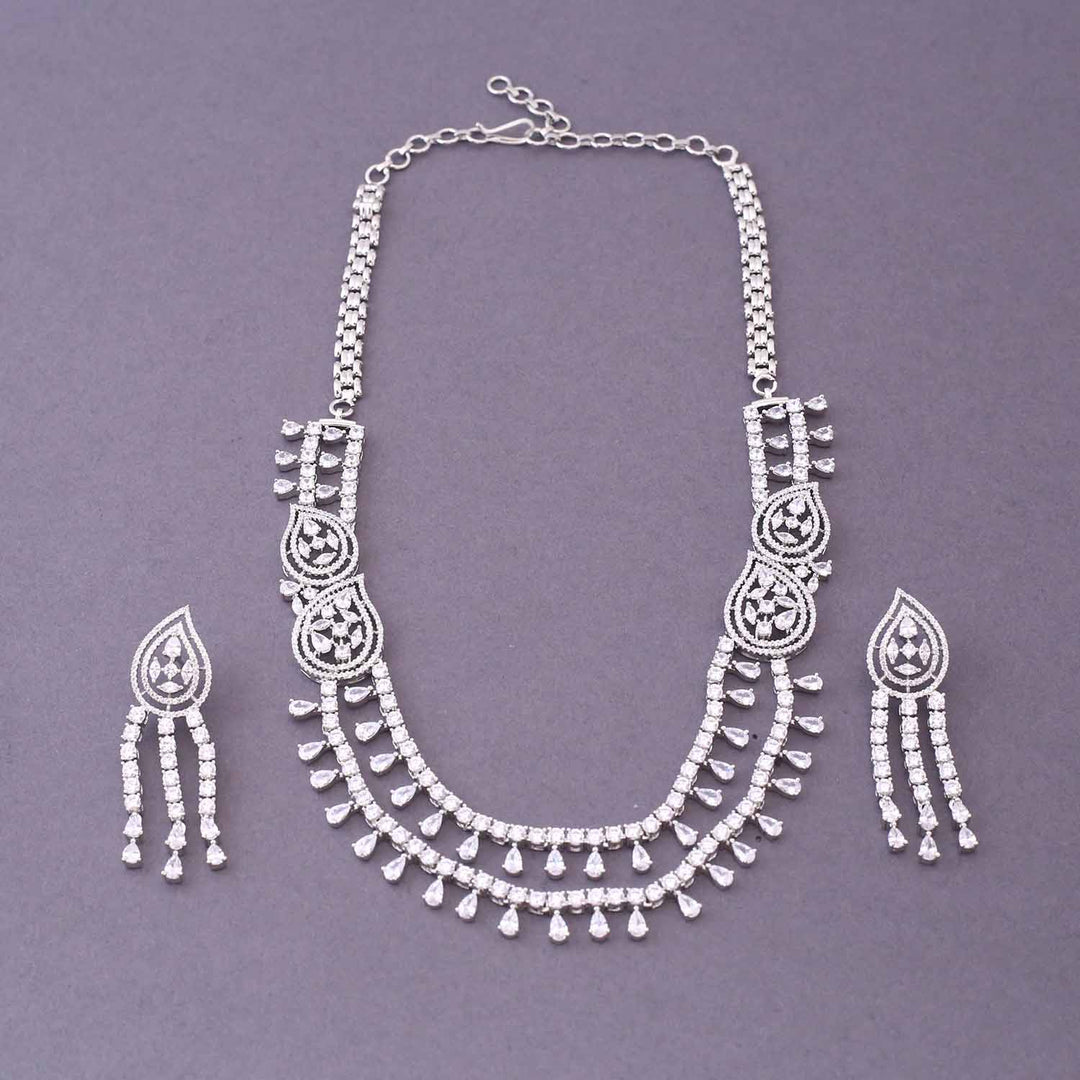 Silver Yelica Zirconia Jewellery Set