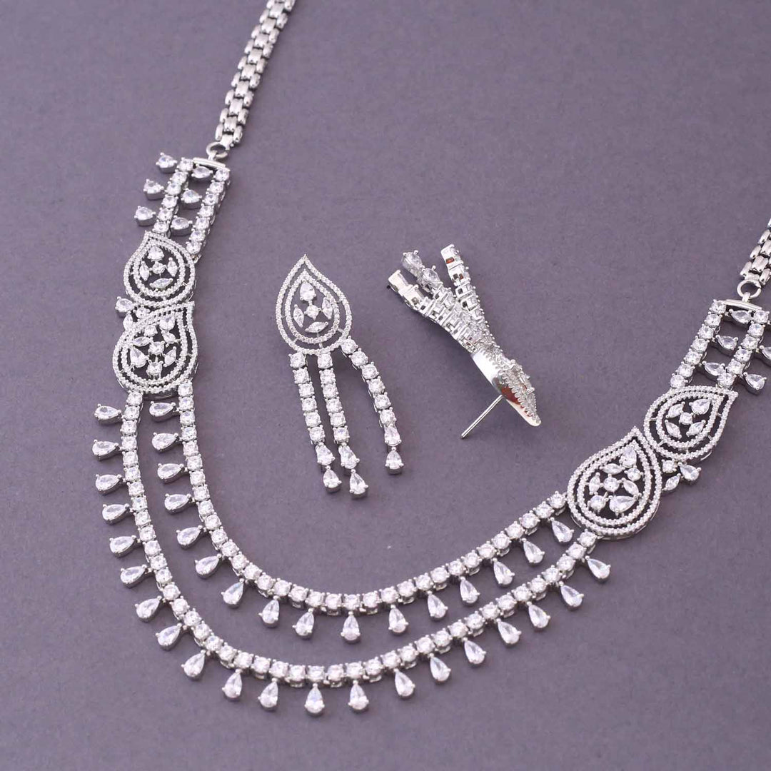 Silver Yelica Zirconia Jewellery Set