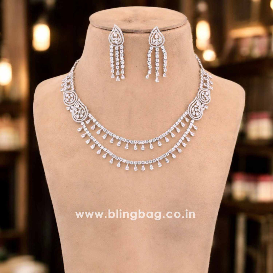 Silver Yelica Zirconia Jewellery Set