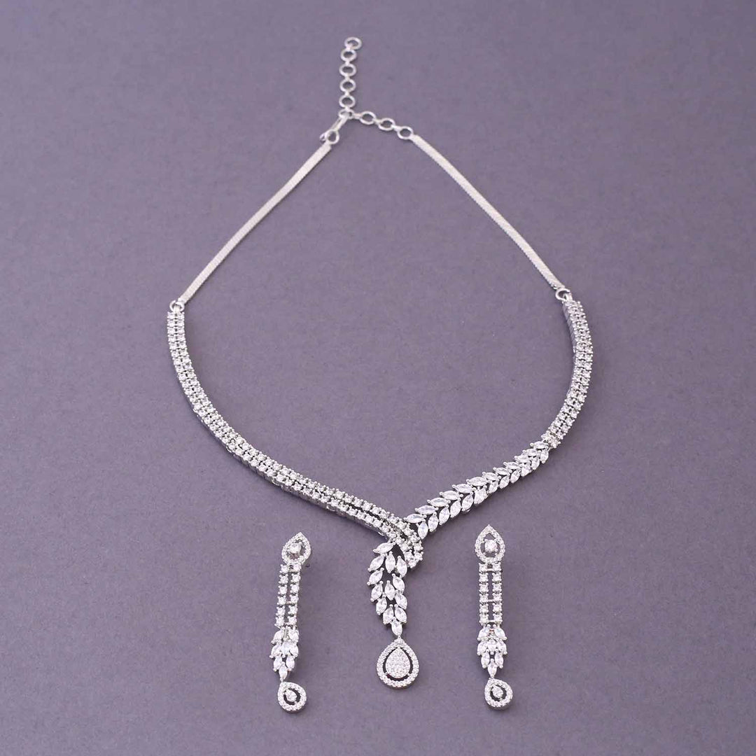 Silver Zaya Zirconia Jewellery Set