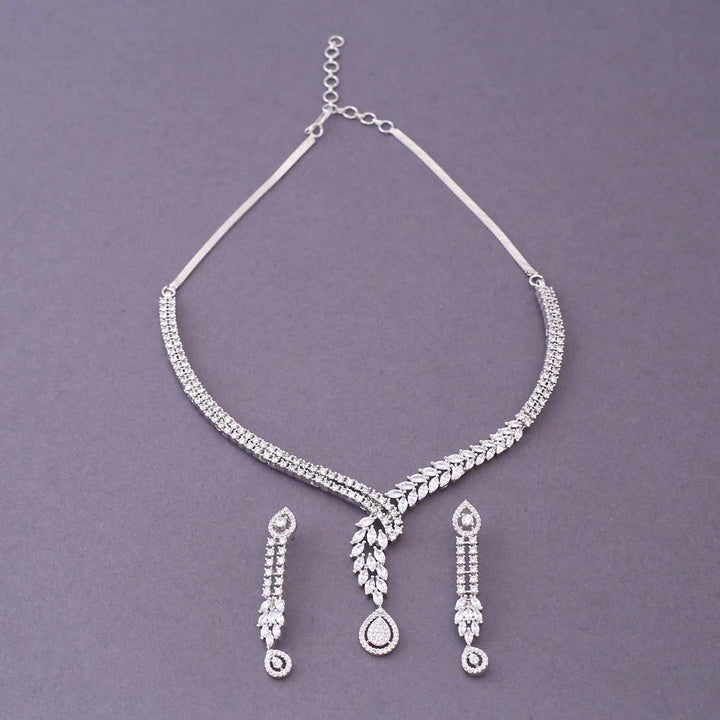 Silver Zaya Zirconia Jewellery Set