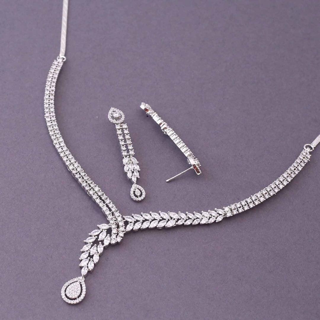 Silver Zaya Zirconia Jewellery Set
