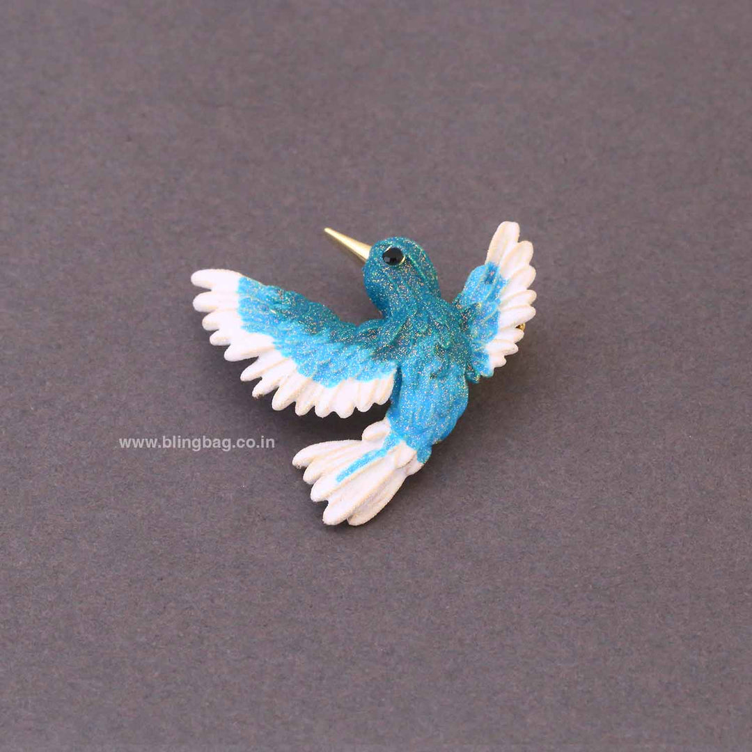 Sky Frosted Wing Brooch