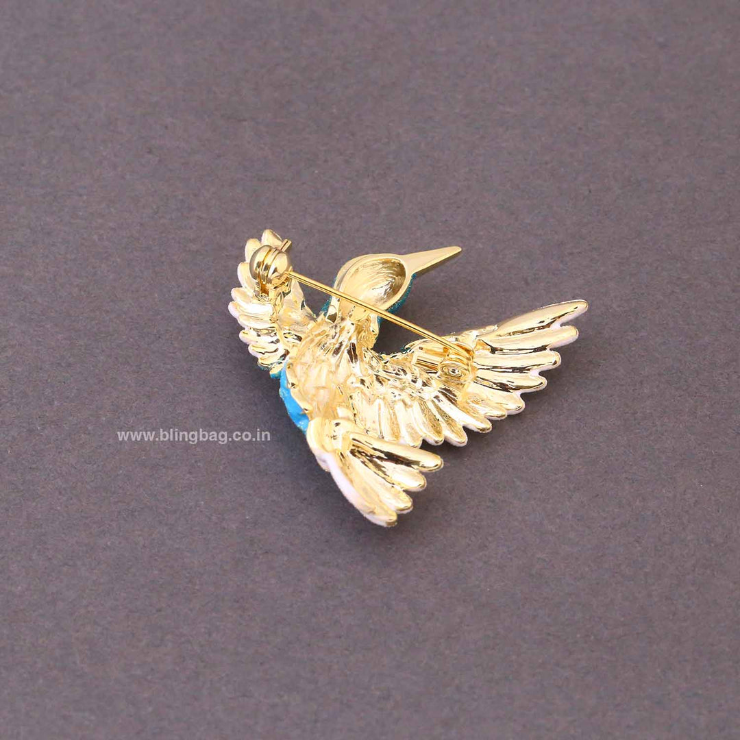 Sky Frosted Wing Brooch