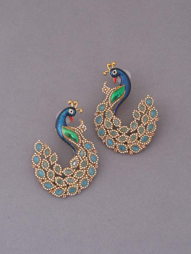 Sky Mayura Ethnic Earrings