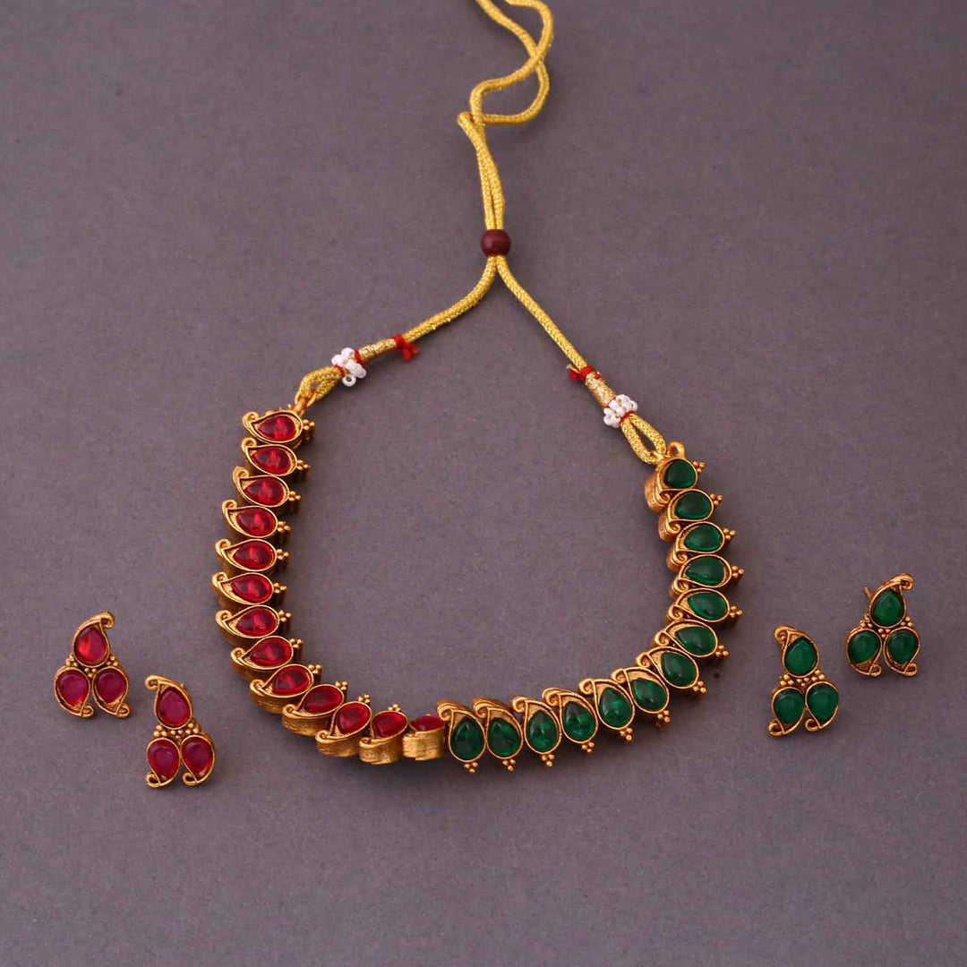 Thulasi Reversible Antique Jewellery Set - New Arrival