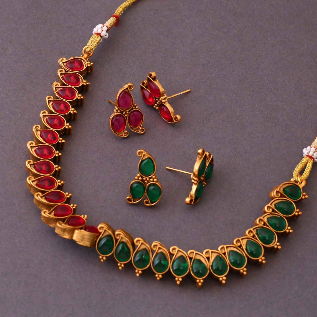 Thulasi Reversible Antique Jewellery Set - New Arrival