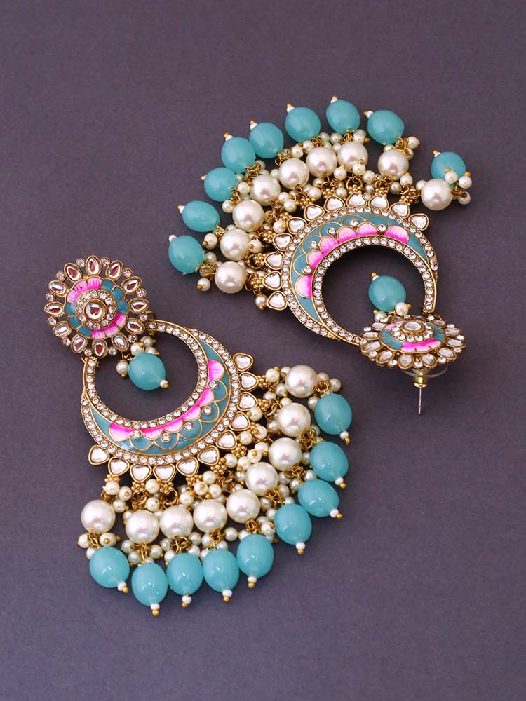 Turquoise Aanshi Chandbalis