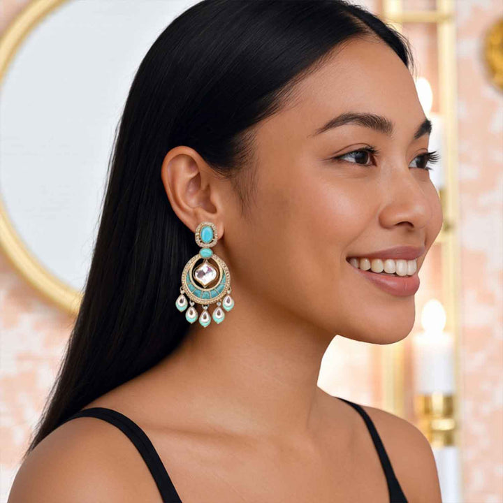 Turquoise Aashika Chaandbalis