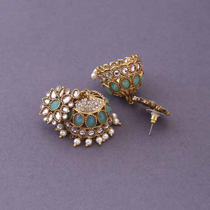 Turquoise Ahati Jhumkis