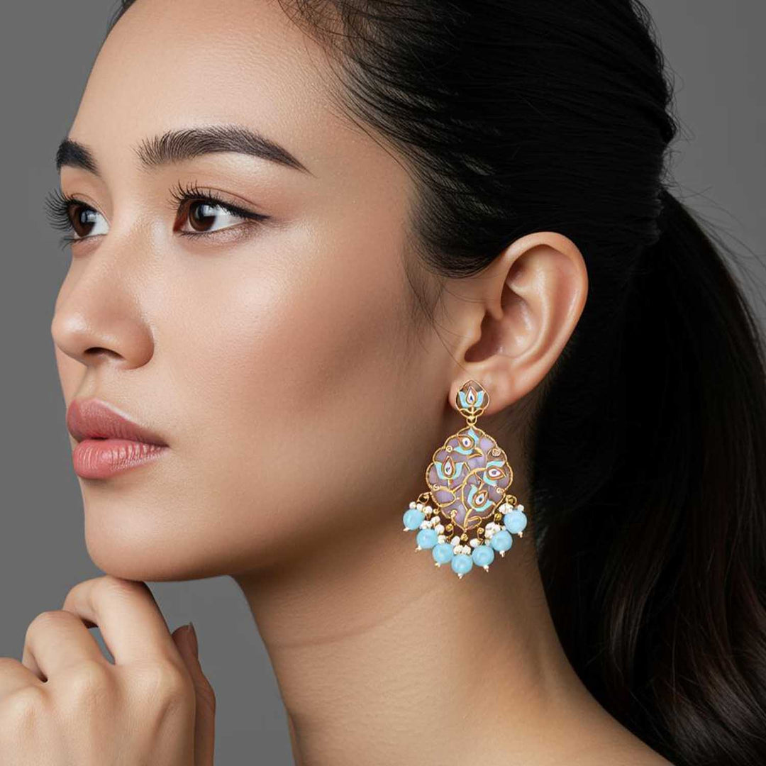 Turquoise Almas Chandbalis