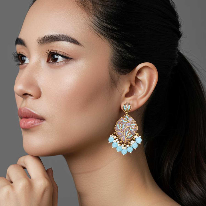 Turquoise Almas Chandbalis