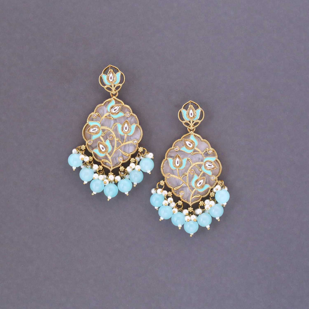 Turquoise Almas Chandbalis