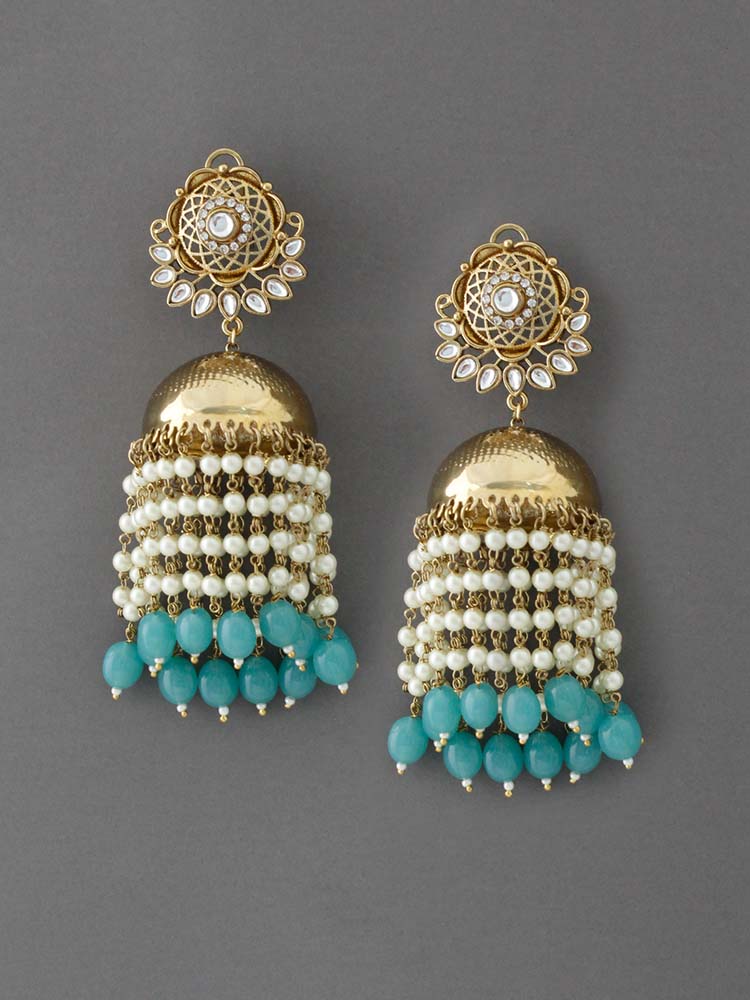 Turquoise Anupriya Jhumkis