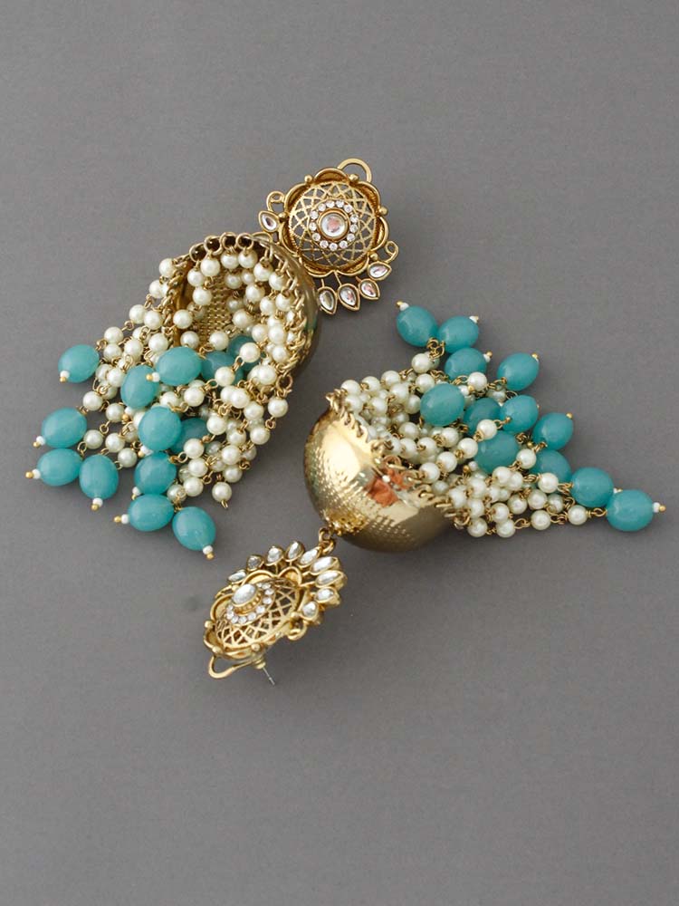 Turquoise Anupriya Jhumkis