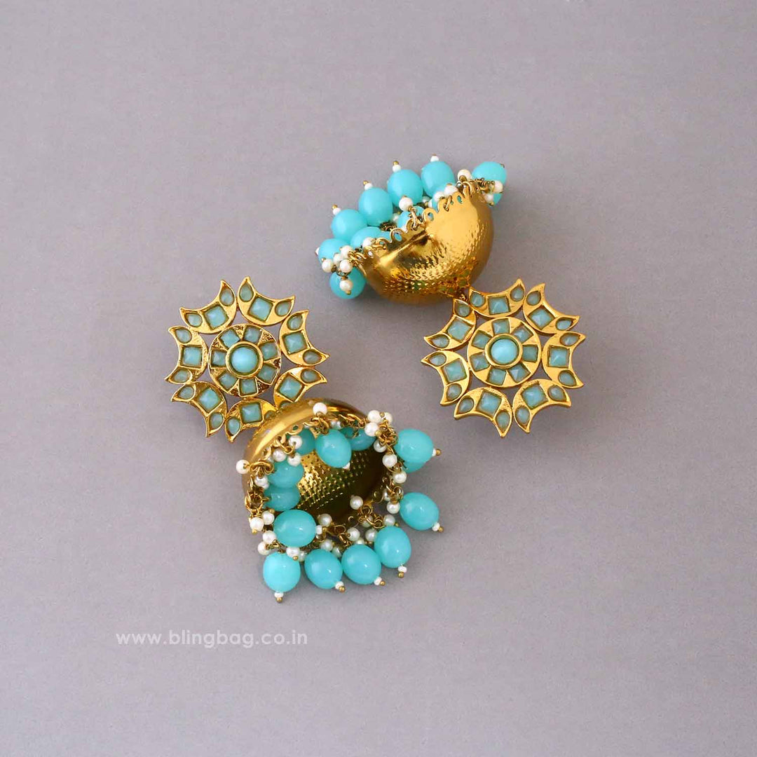 Turquoise Archana Jhumkis
