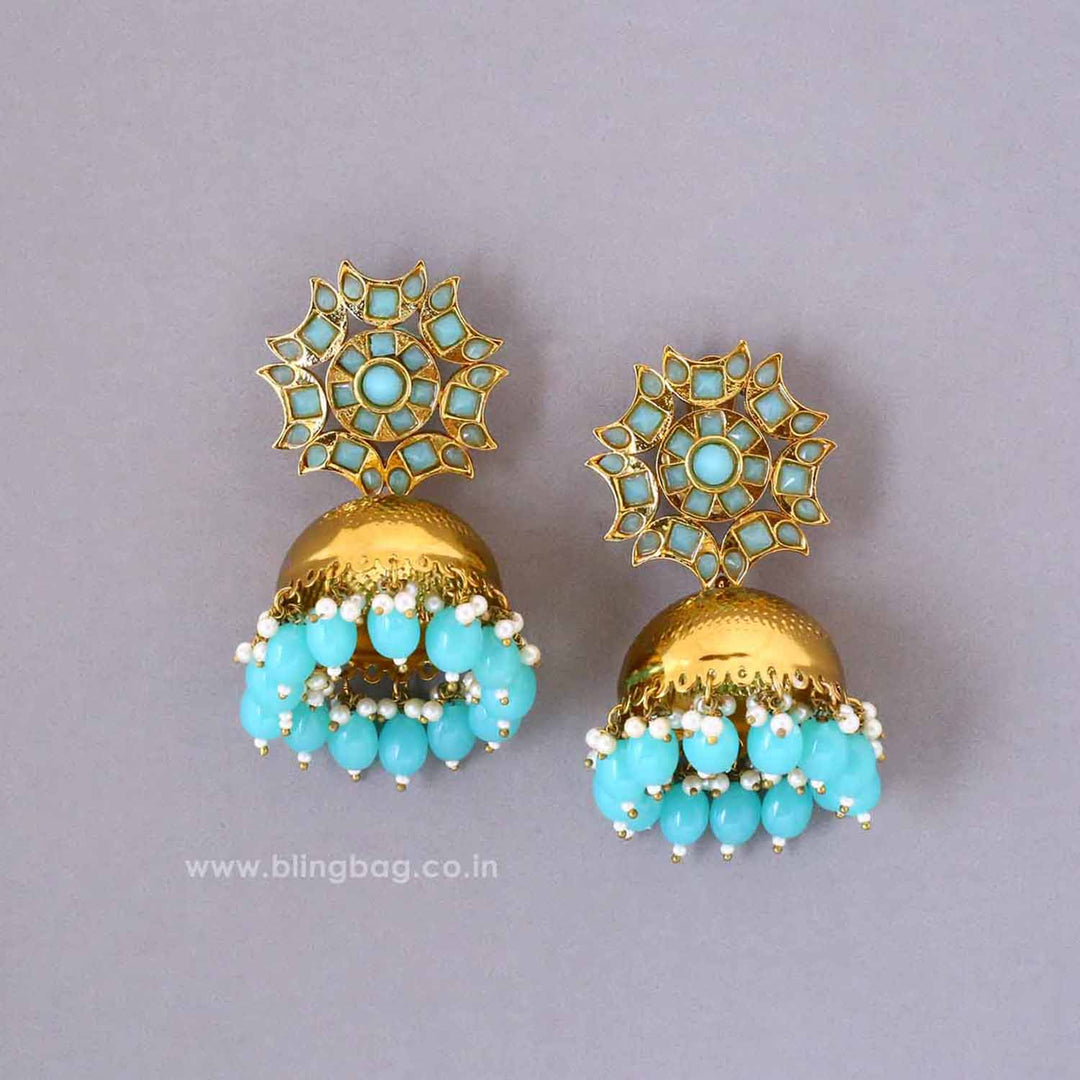 Turquoise Archana Jhumkis